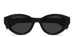 Shop GUCCI Web Cat-Eye Sunglasses in Shiny Black online.