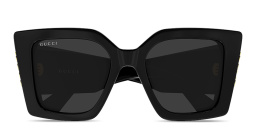 Shop GUCCI Gucci on Side Oversized Butterfly Sunglasses in Black online.