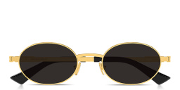 تسوق نظارات شمسية بيضاوية للجنسين بشريط العلامة بوتيغا فينيتا بلون ذهبي لامع أونلاين.