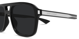 Shop SAINT LAURENT Naked Wire Core Unisex Pilot Sunglasses in Black online.