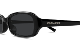 Shop SAINT LAURENT SL 872 Erin Oval Sunglasses in Shiny Black online.