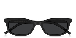 Shop SAINT LAURENT Monogram Hinge Cat-Eye Sunglasses in Shiny Black online.