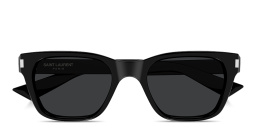 Shop SAINT LAURENT Corner Angle Unisex Square Sunglasses in Shiny Black online.