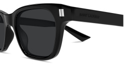 Shop SAINT LAURENT Corner Angle Unisex Square Sunglasses in Shiny Black online.