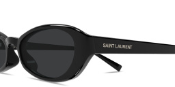 Shop SAINT LAURENT SL 871 Sue Oval Sunglasses in Shiny Black online.