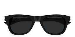 Shop SAINT LAURENT Naked Wire Core Rectangle Sunglasses in Black online.