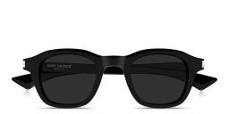 Shop SAINT LAURENT Naked Wire Core Unisex Panthos Sunglasses in Shiny Black online.