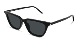 Shop SAINT LAURENT Thin Acetate Cat-Eye Sunglasses in Shiny Black online.