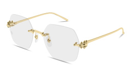 Shop Cartier Clash de Cartier Oversized Rimless Irregular Eyeglasses in Gold online.