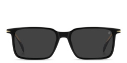 Shop DAVID BECKHAM Talisman Rectangle Sunglasses in Black online.
