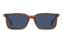 Shop DAVID BECKHAM Talisman Rectangle Sunglasses in Brown Horn online.