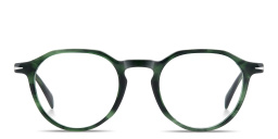 Shop DAVID BECKHAM Talisman Panthos Eyeglasses in Green Horn online.