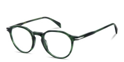 Shop DAVID BECKHAM Talisman Panthos Eyeglasses in Green Horn online.