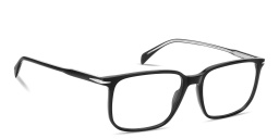Shop DAVID BECKHAM Talisman Wide Rectangle Eyeglasses in Black online.