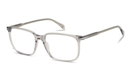Shop DAVID BECKHAM Talisman Wide Rectangle Eyeglasses in Transparent Grey online.