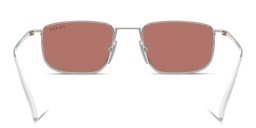 Shop PRADA Engraved Logo Pillow Sunglasses in Silver online.