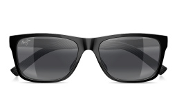 Shop Maui Jim KŌWELO Rectangle Sunglasses in Shiny Black online.