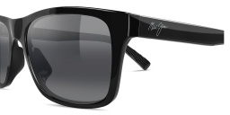 Shop Maui Jim KŌWELO Rectangle Sunglasses in Shiny Black online.