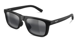 Shop Maui Jim Moaka Rectangle Sunglasses in Matte Black online.