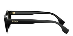 Shop FENDI Lettering Oval Sunglasses in Black online.