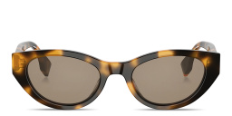 Shop FENDI Lettering Oval Sunglasses in Dark Havana online.