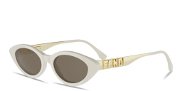 Shop FENDI Fendigraphy Cat-Eye Sunglasses in Ivory online.