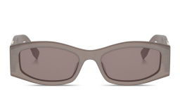 Shop FENDI Forever Fendi Rectangle Sunglasses in Shiny Opaline Brown online.