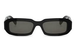 Shop CELINE Triomphe Rectangle Sunglasses in Black online.