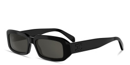Shop CELINE Triomphe Rectangle Sunglasses in Black online.