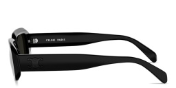 Shop CELINE Triomphe Rectangle Sunglasses in Black online.