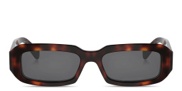 Shop CELINE Triomphe Rectangle Sunglasses in Dark Havana online.