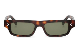 Shop CELINE 3 Dots HD Rectangle Sunglasses in Dark Havana online.