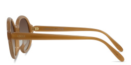 Shop LOEWE Slim Round Sunglasses in Opaline caramel online.