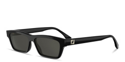 Shop FENDI FF Squared Cat-Eye Sunglasses in Black online.