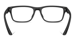 Shop Emporio Armani Eagle Logo Pillow Eyeglasses in Rubber Matte Black online.