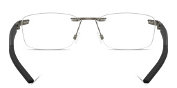 Shop Oakley Steakhouse 1.0 Unisex Wide Rimless Rectangle Eyeglasses in Matte Gunmetal online.