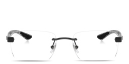 تسوق نظارات طبية أوبتيكس مربّعة بدون إطار للجنسين راي بان بلون أسود أونلاين.