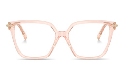 Shop TIFFANY Tiffany HardWear Wide Square Eyeglasses in Crystal Nude online.