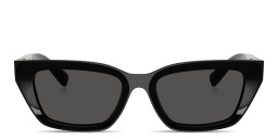Shop Dolce & Gabbana Logo Signature Cat-Eye Sunglasses in Black online.
