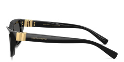 Shop Dolce & Gabbana Logo Signature Cat-Eye Sunglasses in Black online.