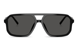 Shop Dolce & Gabbana Logo Signature Unisex Pilot Sunglasses in Black online.