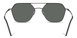 Shop GIORGIO ARMANI Engraved Logo Square Sunglasses in Matte Black online.