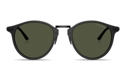 Shop GIORGIO ARMANI Engraved Logo Panthos Sunglasses in Matte Black online.