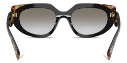 Shop PRADA Logo Signature Oval Sunglasses in Black & Tortoise online.