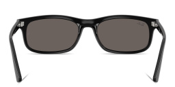 Shop Ray-Ban Embossed Logo Unisex Rectangle Sunglasses in Black online.