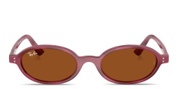 Shop Ray-Ban Khal Unisex Oval Sunglasses in Violet Havana online.