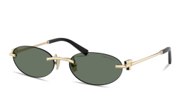 Shop TIFFANY Tiffany T Unisex Rimless Oval Sunglasses in Pale Gold online.