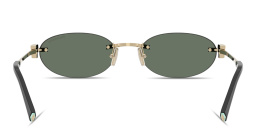 Shop TIFFANY Tiffany T Unisex Rimless Oval Sunglasses in Pale Gold online.