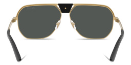 Shop VERSACE Medusa Square Sunglasses in Black online.