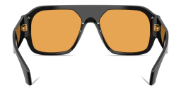 Shop VERSACE Medusa Square Sunglasses in Black online.